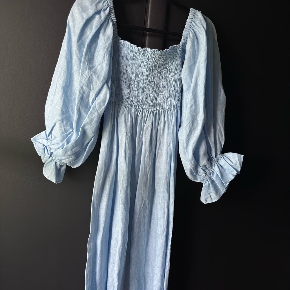 Sleeper baby blue linen dress - Picture 3 of 4